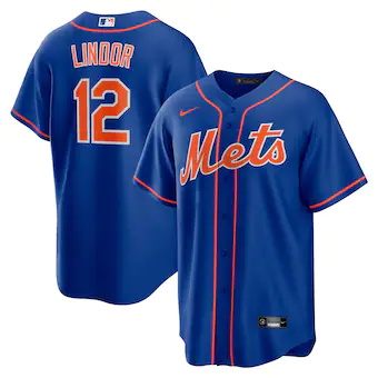 mens nike francisco lindor royal new york mets alternate re